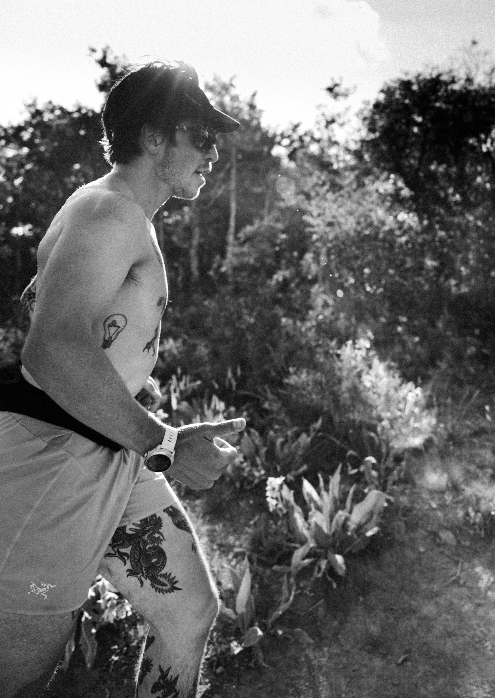 Model in Arc'teryx gear in Colorado mountain terrain