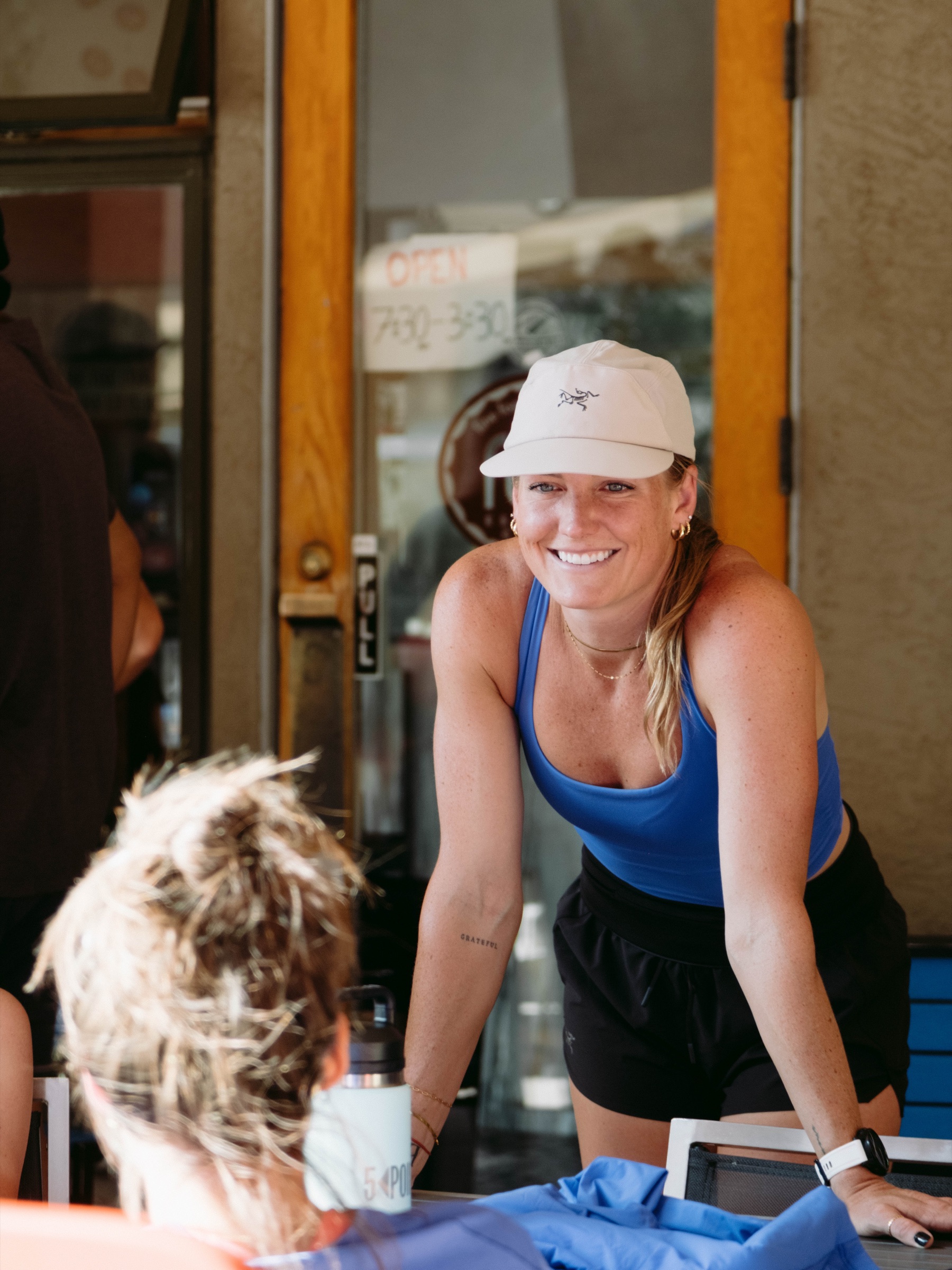 Model in Arc'teryx gear in Colorado mountain terrain